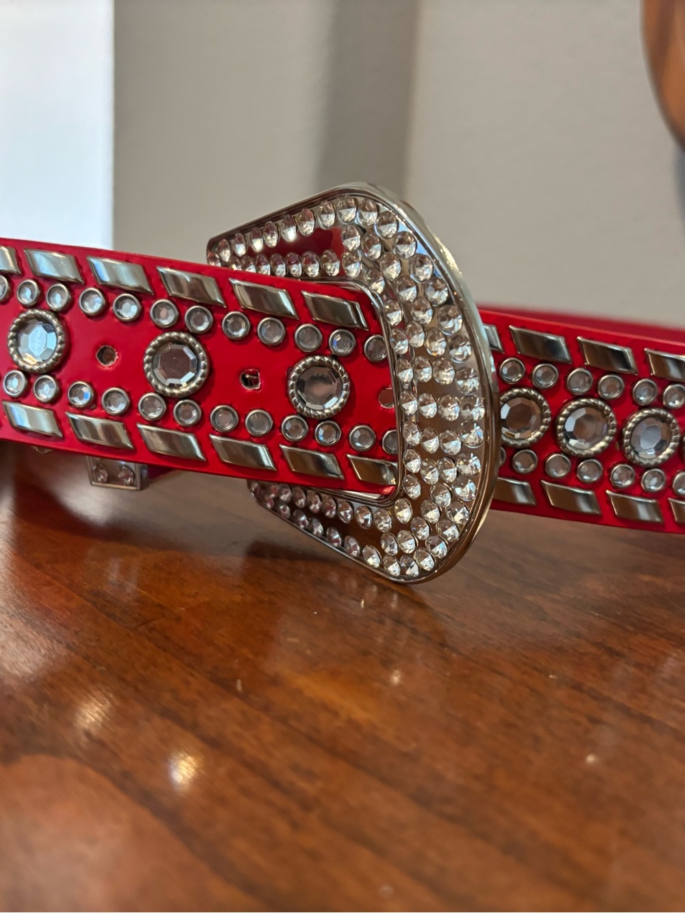 Michael Jackson Belt. Crystal-Embellished Red Women's Belt.